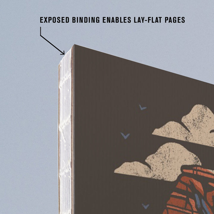 Lined 6x9 Journal, Arches National Park, Utah, Delicate Arch, Distressed Vector, Lay Flat, 193 Pages, FSC paper Home Lantern Press