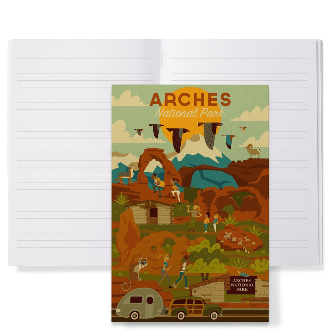 Lined 6x9 Journal, Arches National Park, Utah, Geometric National Park Series, Lay Flat, 193 Pages, FSC paper Home Lantern Press