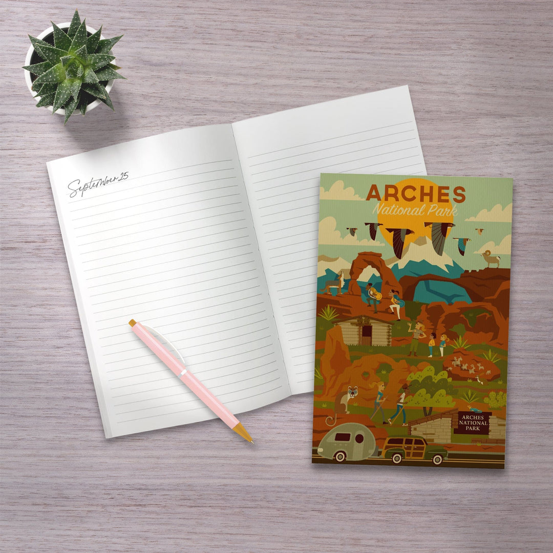 Lined 6x9 Journal, Arches National Park, Utah, Geometric National Park Series, Lay Flat, 193 Pages, FSC paper Home Lantern Press