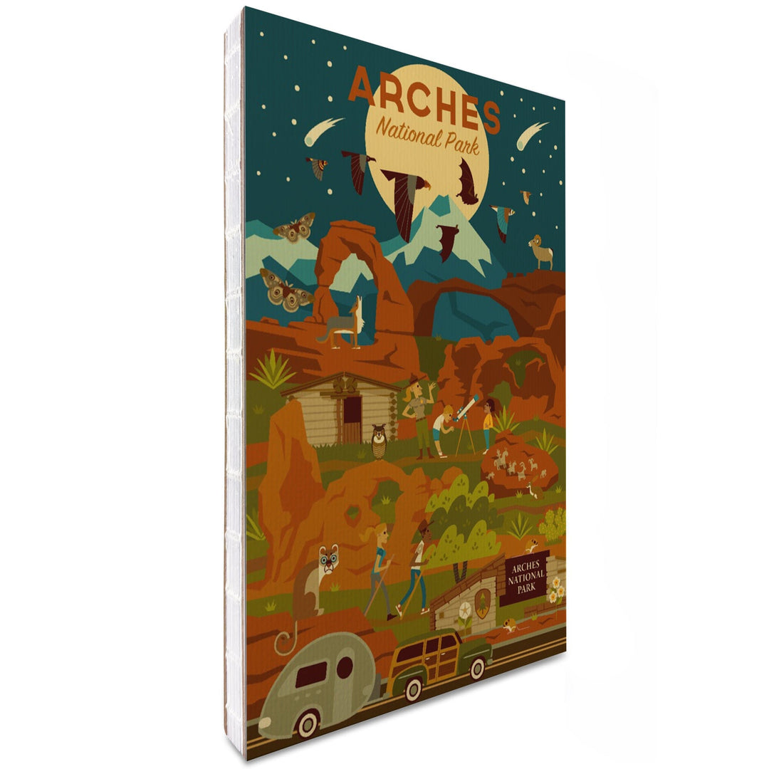 Lined 6x9 Journal, Arches National Park, Utah, Geometric National Park Series, Night Scene, Lay Flat, 193 Pages, FSC paper Home Lantern Press