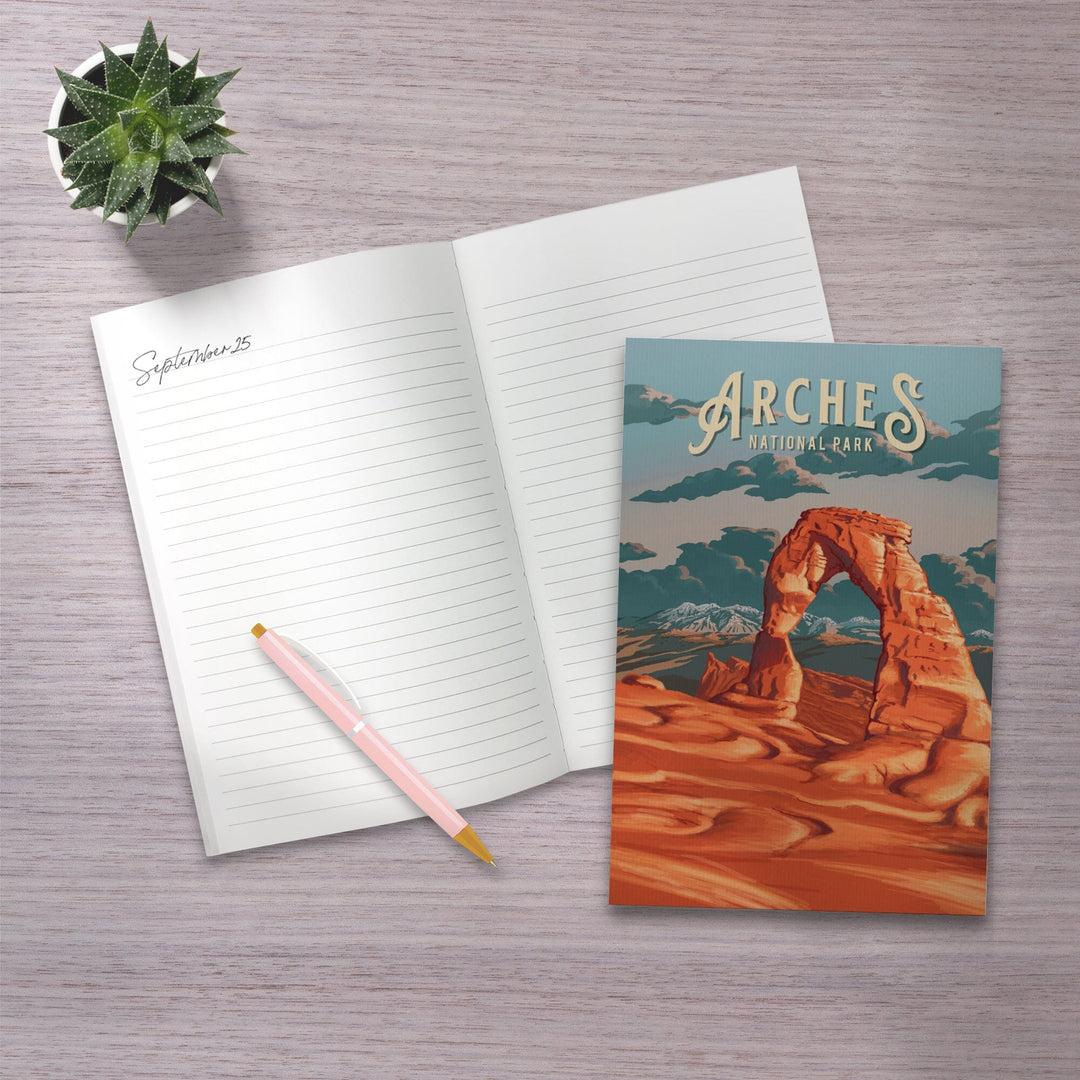 Lined 6x9 Journal, Arches National Park, Utah, Painterly National Park Series, Lay Flat, 193 Pages, FSC paper Home Lantern Press