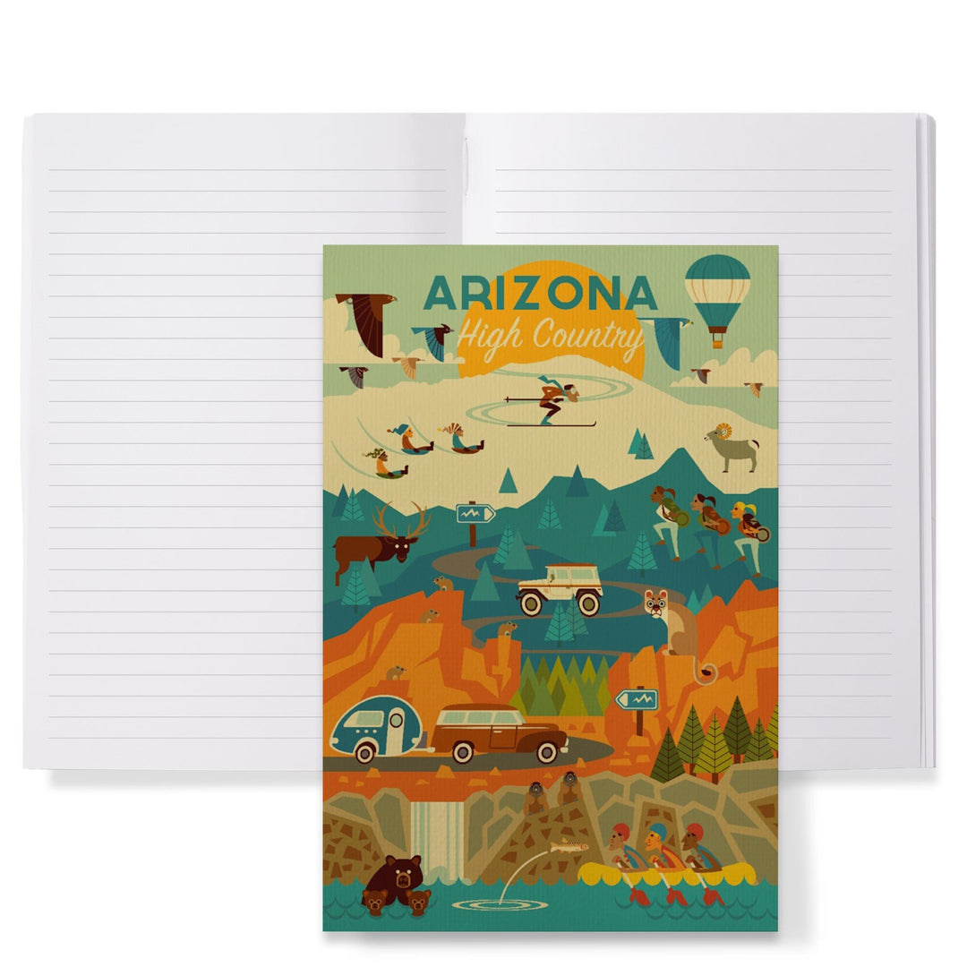 Lined 6x9 Journal, Arizona High Country, Mountain Geometric, Lay Flat, 193 Pages, FSC paper Home Lantern Press