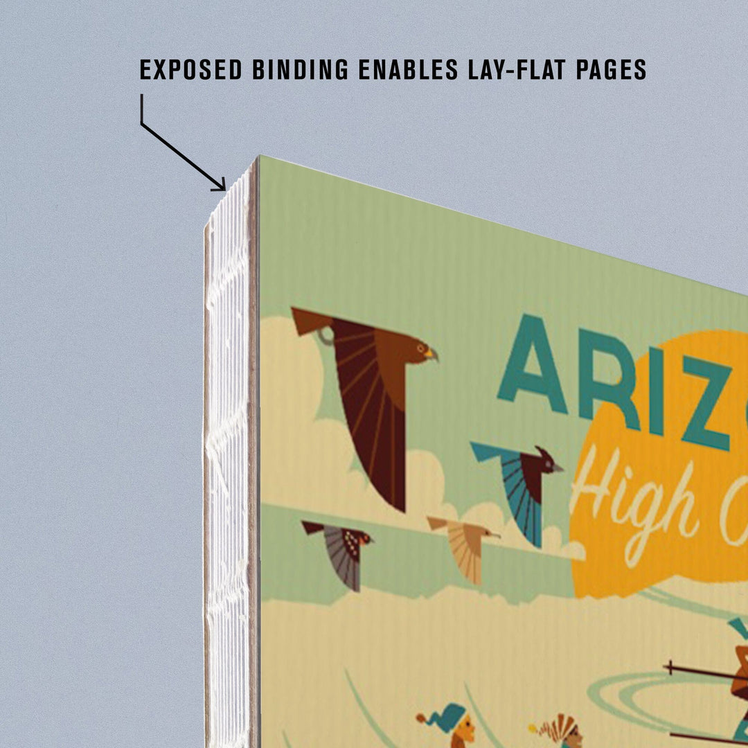 Lined 6x9 Journal, Arizona High Country, Mountain Geometric, Lay Flat, 193 Pages, FSC paper Home Lantern Press