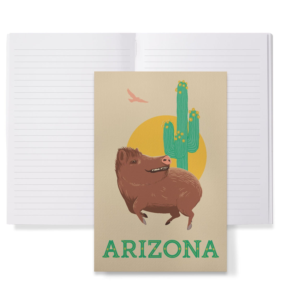 Lined 6x9 Journal, Arizona, Javelina, Lay Flat, 193 Pages, FSC paper Home Lantern Press