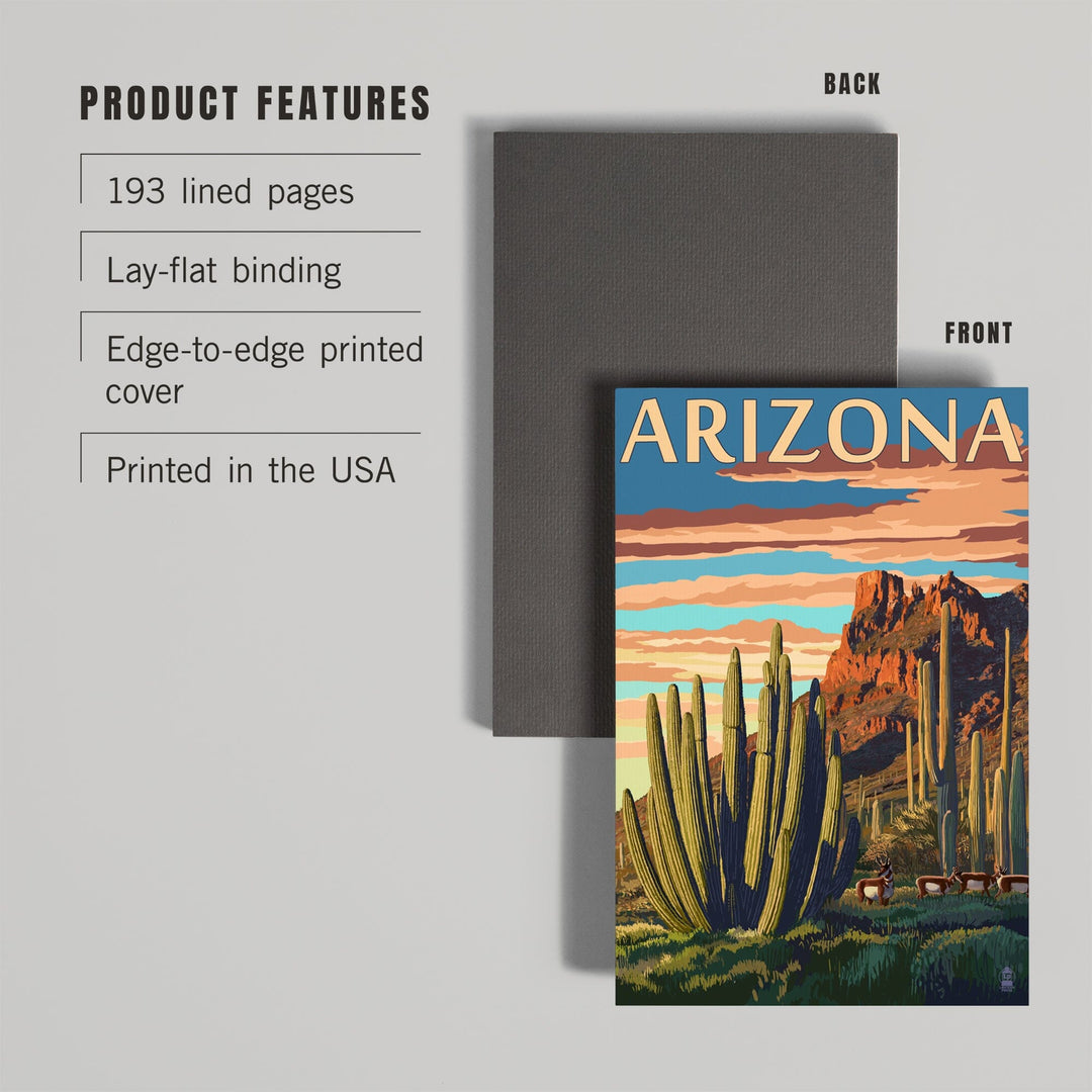 Lined 6x9 Journal, Arizona, Organ Pipe Cactus, Lay Flat, 193 Pages, FSC paper Home Lantern Press