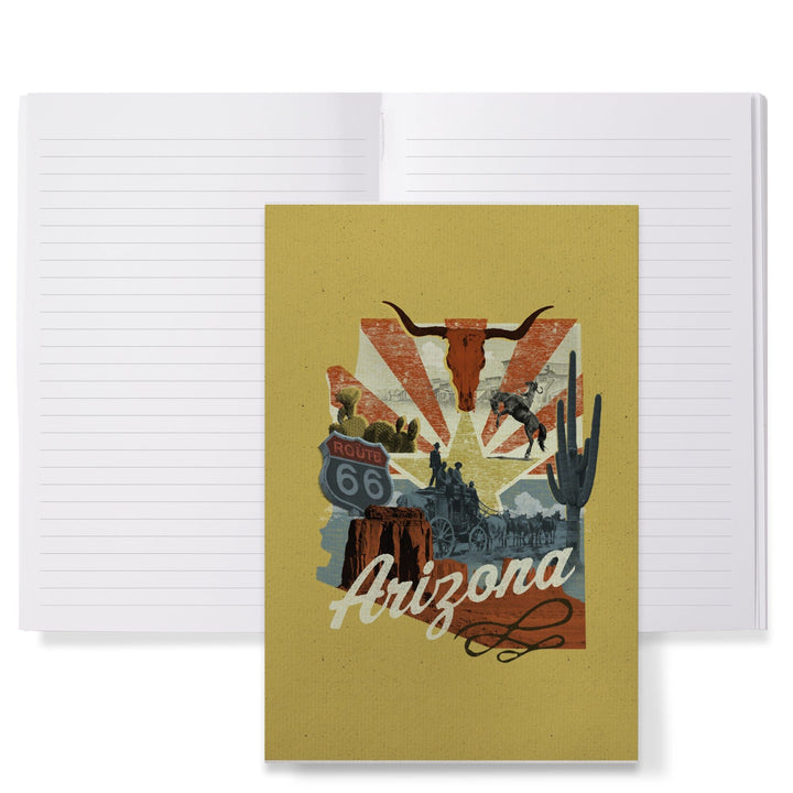 Lined 6x9 Journal, Arizona, Photomontage, State Series, Lay Flat, 193 Pages, FSC paper Home Lantern Press