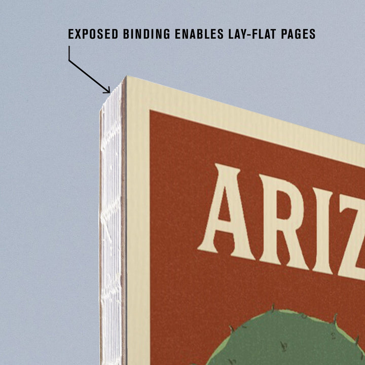 Lined 6x9 Journal, Arizona, Prickly Pear Cactus, Letterpress, Lay Flat, 193 Pages, FSC paper Home Lantern Press