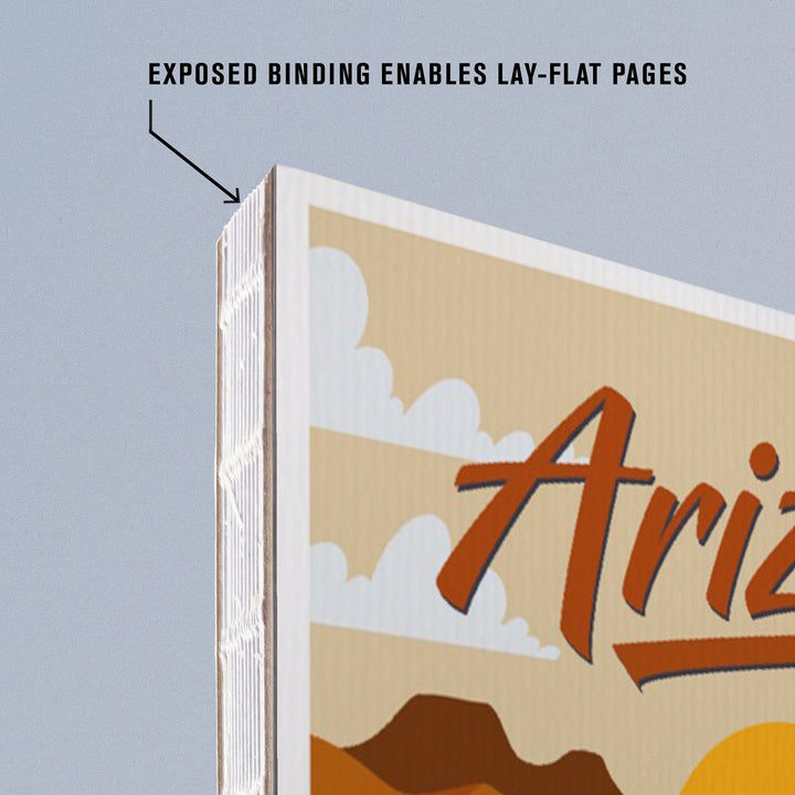 Lined 6x9 Journal, Arizona, Route 66, Geometric, Lay Flat, 193 Pages, FSC paper Home Lantern Press