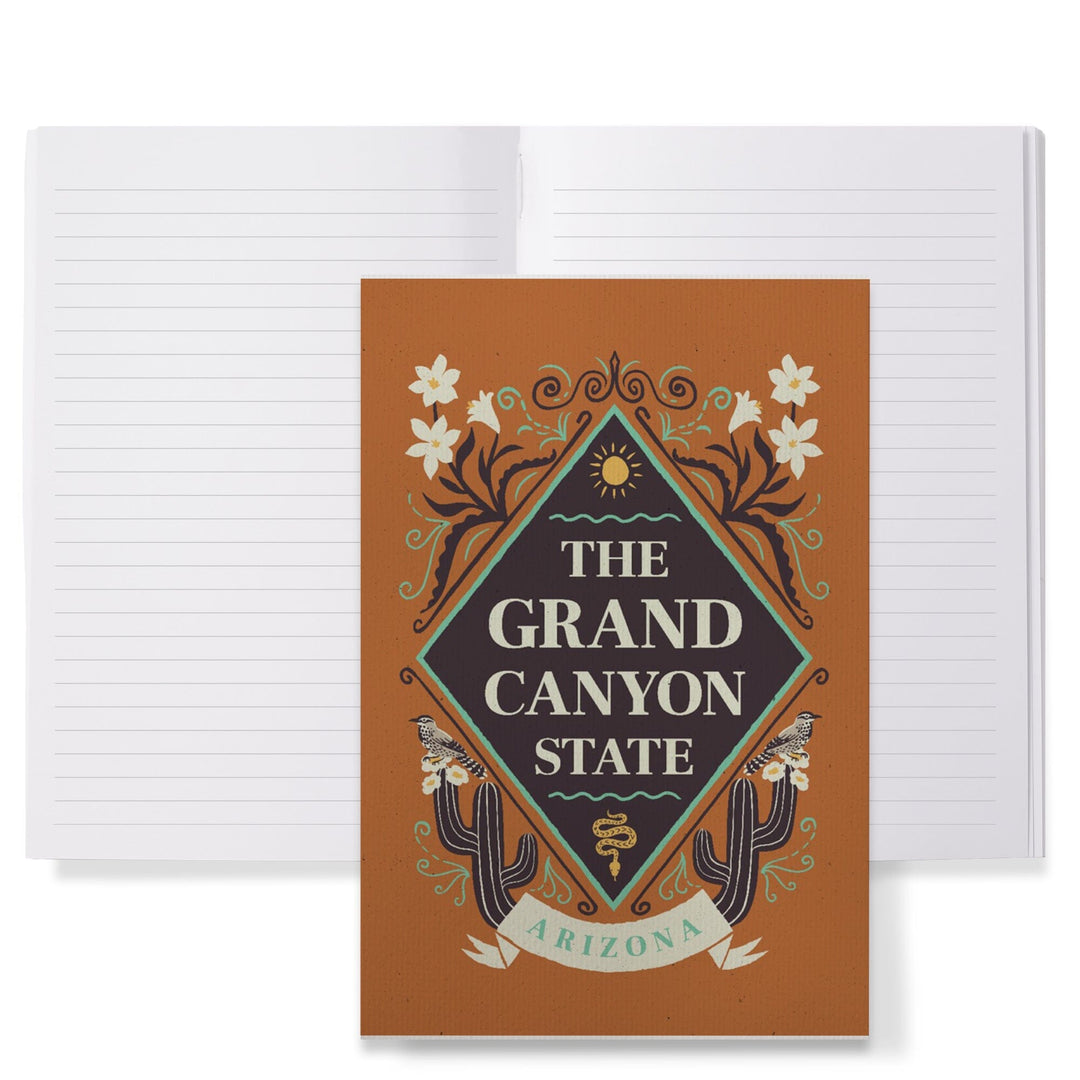 Lined 6x9 Journal, Arizona, State Motto Crest, State Series, Lay Flat, 193 Pages, FSC paper Home Lantern Press