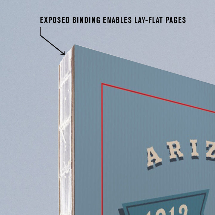 Lined 6x9 Journal, Arizona, Statehood, State Series, Lay Flat, 193 Pages, FSC paper Home Lantern Press