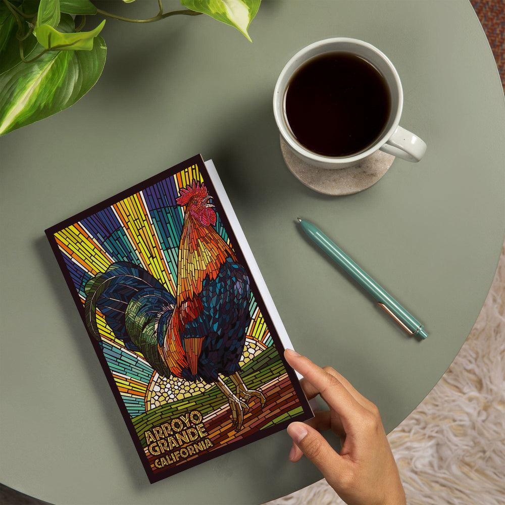 Lined 6x9 Journal, Arroyo Grande, California, Rooster Mosaic, Lay Flat, 193 Pages, FSC paper Home Lantern Press