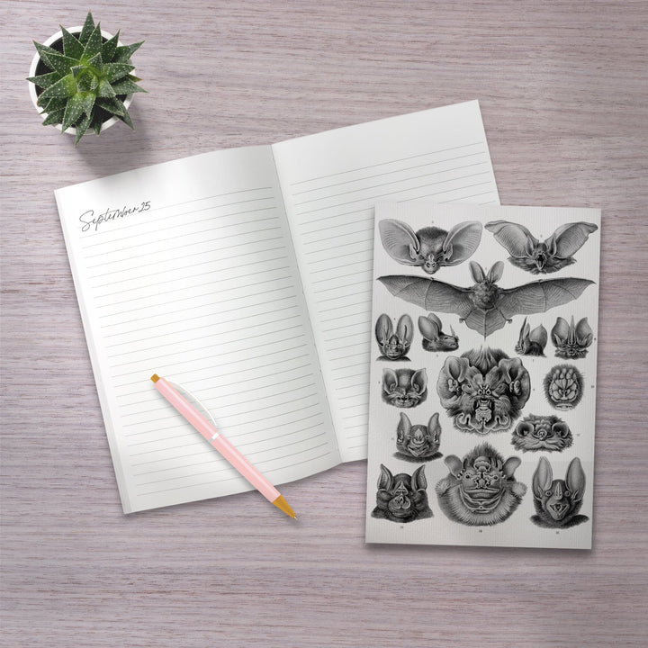 Lined 6x9 Journal, Art Forms of Nature, Chiroptera (Bats), Ernst Haeckel Artwork, Lay Flat, 193 Pages, FSC paper Home Lantern Press