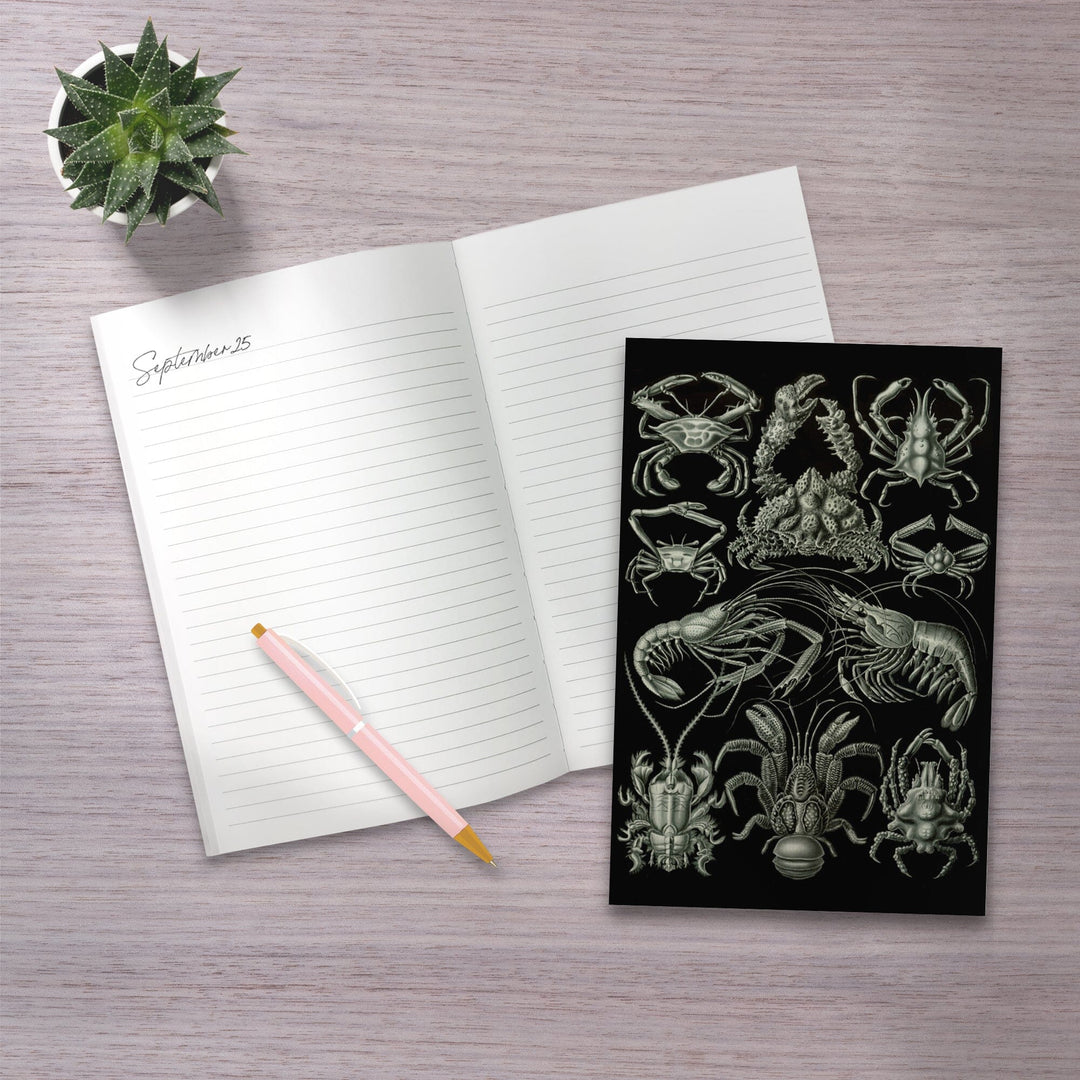 Lined 6x9 Journal, Art Forms of Nature, Decapoda (Crustaceans), Ernst Haeckel Artwork, Lay Flat, 193 Pages, FSC paper Home Lantern Press