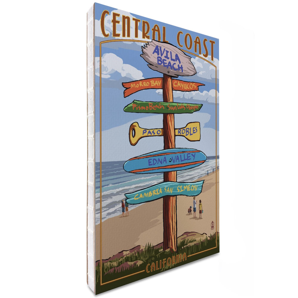 Lined 6x9 Journal, Avila Beach, California, Destination Signpost, Beach, Lay Flat, 193 Pages, FSC paper Home Lantern Press