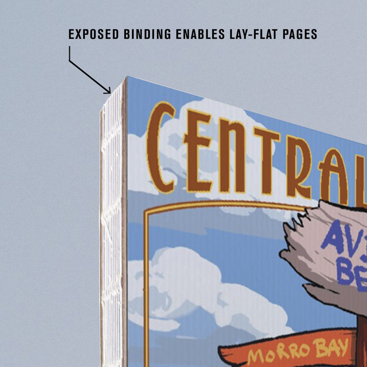 Lined 6x9 Journal, Avila Beach, California, Destination Signpost, Beach, Lay Flat, 193 Pages, FSC paper Home Lantern Press