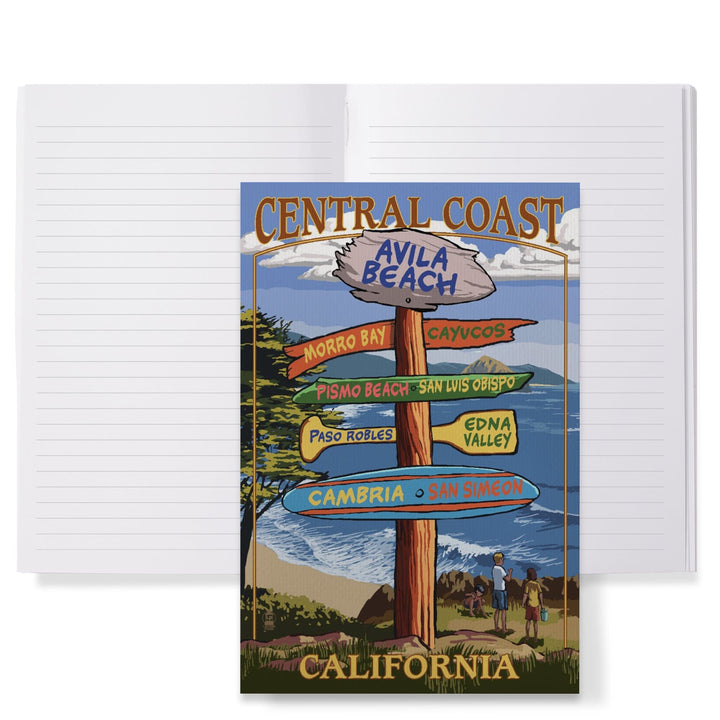 Lined 6x9 Journal, Avila Beach, California, Destination Signpost, Lay Flat, 193 Pages, FSC paper Home Lantern Press