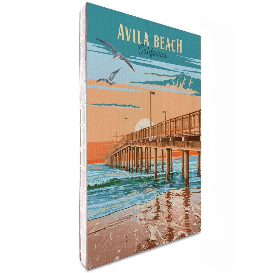 Lined 6x9 Journal, Avila Beach, California, Painterly, Beach Pier, Lay Flat, 193 Pages, FSC paper Home Lantern Press