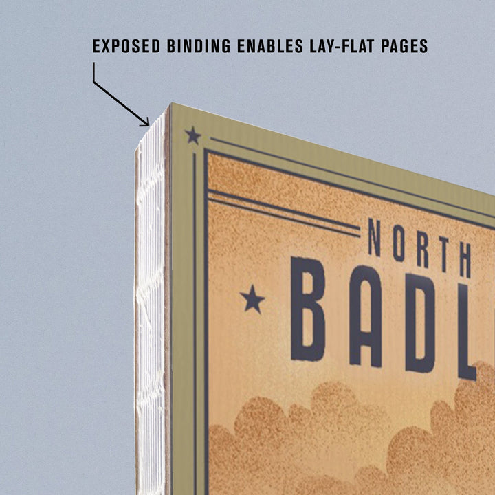 Lined 6x9 Journal, Badlands, North Dakota, Lithograph National Park Series, Lay Flat, 193 Pages, FSC paper Home Lantern Press