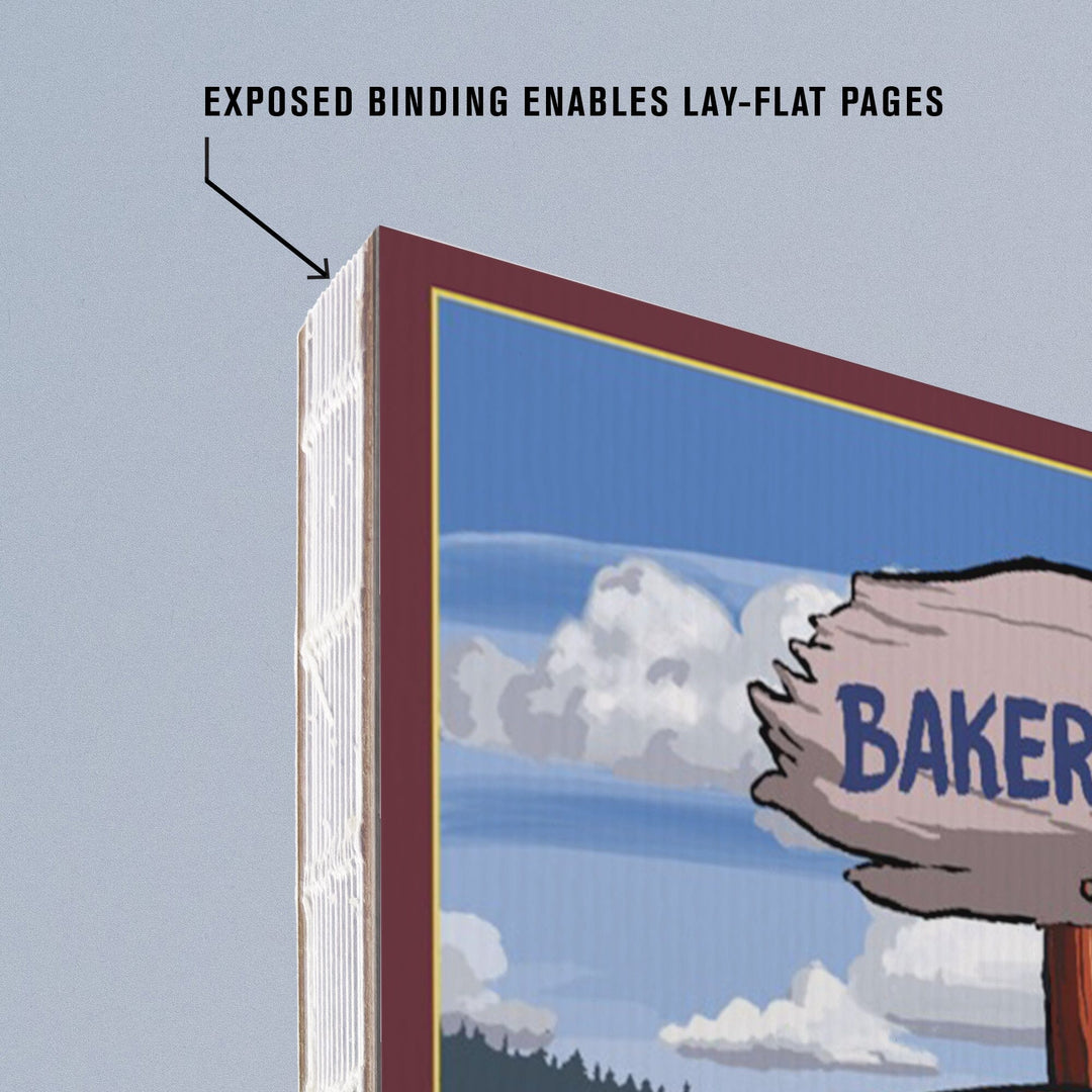 Lined 6x9 Journal, Bakersfield, California, Destination Signpost, Lay Flat, 193 Pages, FSC paper Home Lantern Press