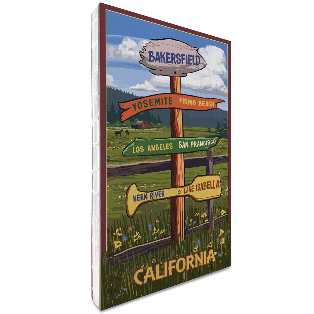Lined 6x9 Journal, Bakersfield, California, Destination Signpost, Lay Flat, 193 Pages, FSC paper Home Lantern Press