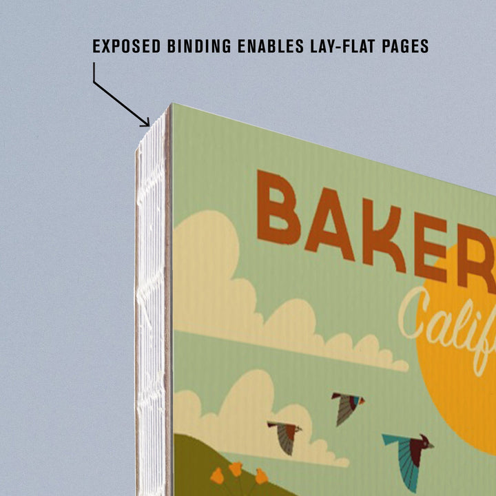 Lined 6x9 Journal, Bakersfield, California, Rural Geometric, Lay Flat, 193 Pages, FSC paper Home Lantern Press