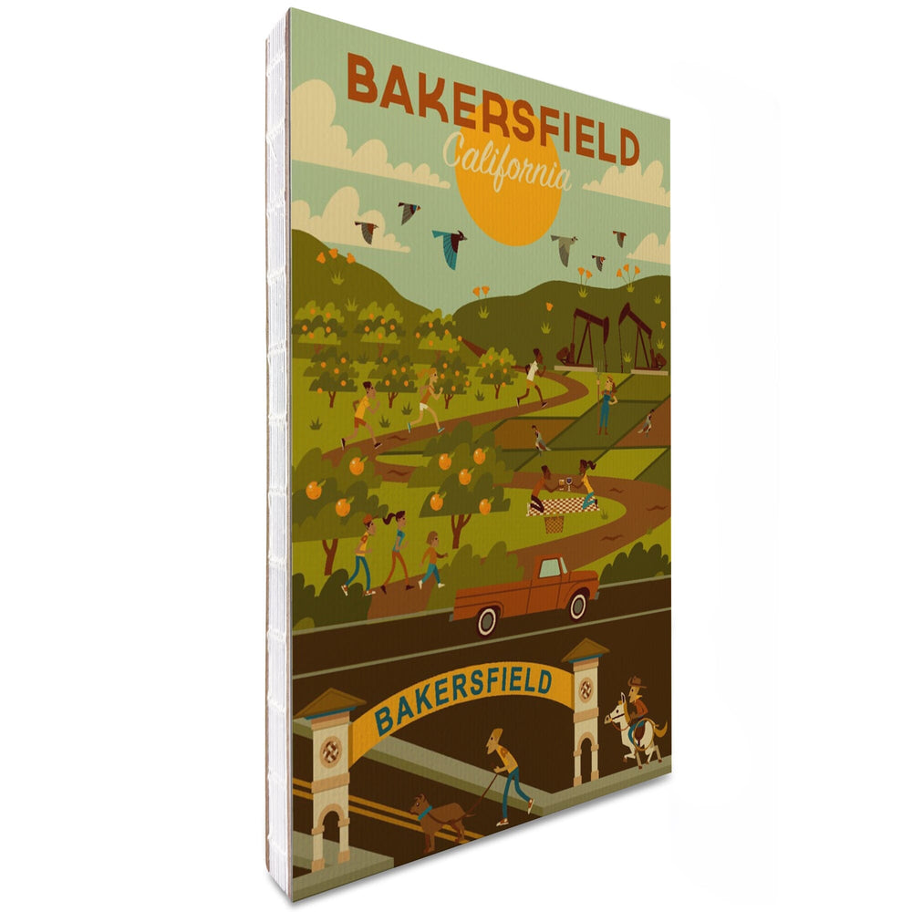 Lined 6x9 Journal, Bakersfield, California, Rural Geometric, Lay Flat, 193 Pages, FSC paper Home Lantern Press
