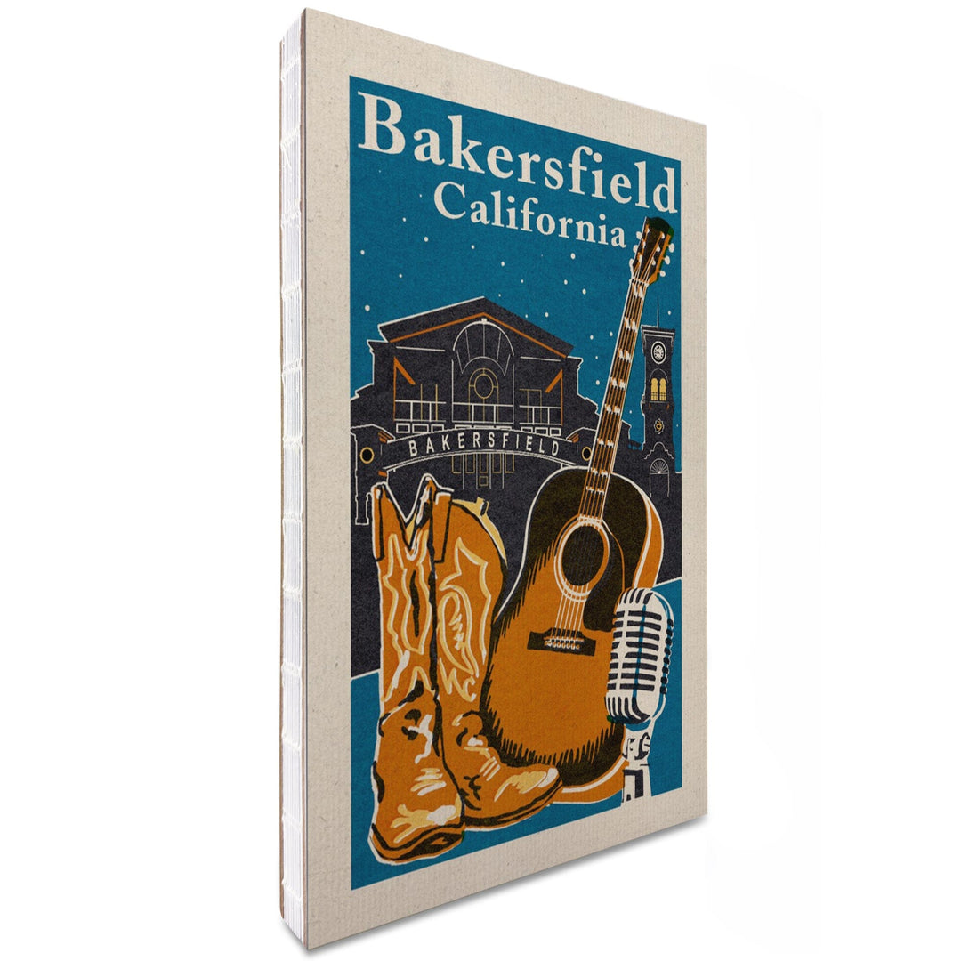 Lined 6x9 Journal, Bakersfield, California, Woodblock, Lay Flat, 193 Pages, FSC paper Home Lantern Press