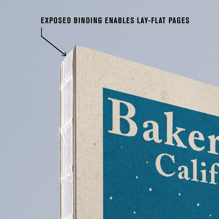 Lined 6x9 Journal, Bakersfield, California, Woodblock, Lay Flat, 193 Pages, FSC paper Home Lantern Press