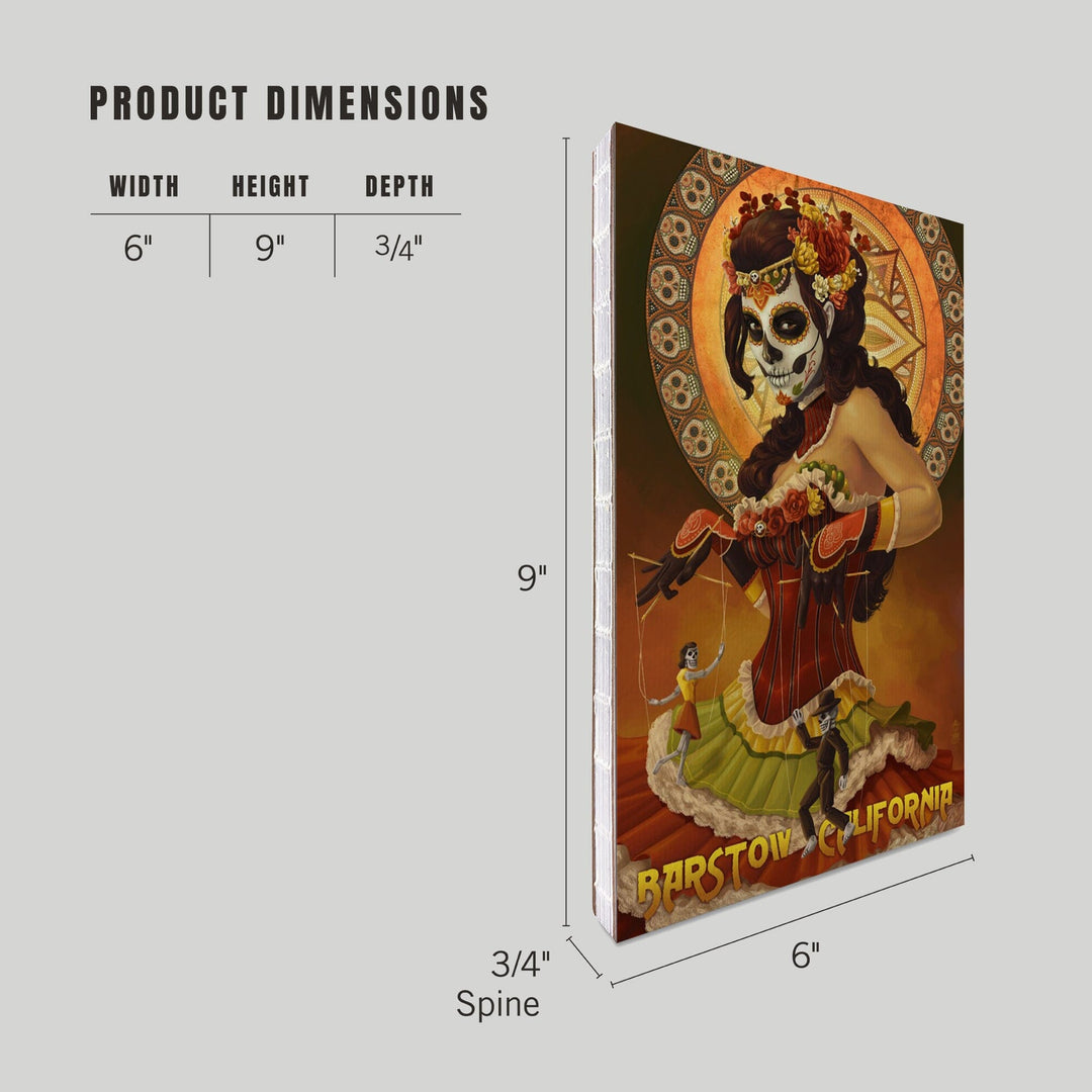 Lined 6x9 Journal, Barstow, California, Day of the Dead Marionettes, Lay Flat, 193 Pages, FSC paper Home Lantern Press