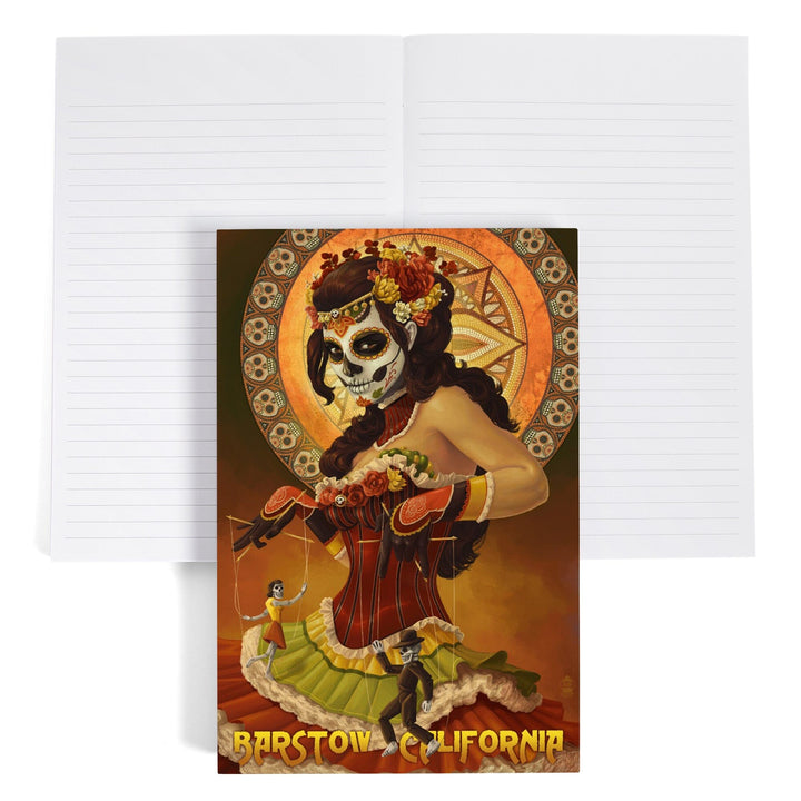 Lined 6x9 Journal, Barstow, California, Day of the Dead Marionettes, Lay Flat, 193 Pages, FSC paper Home Lantern Press