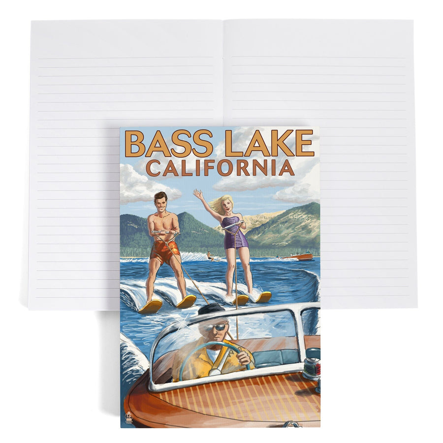 Lined 6x9 Journal, Bass Lake, California, Water Skiing, Lay Flat, 193 Pages, FSC paper Home Lantern Press