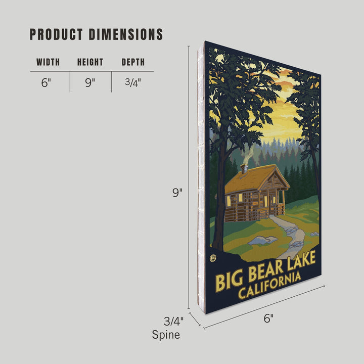 Lined 6x9 Journal, Big Bear Lake, California, Cabin in the Woods, Lay Flat, 193 Pages, FSC paper Home Lantern Press