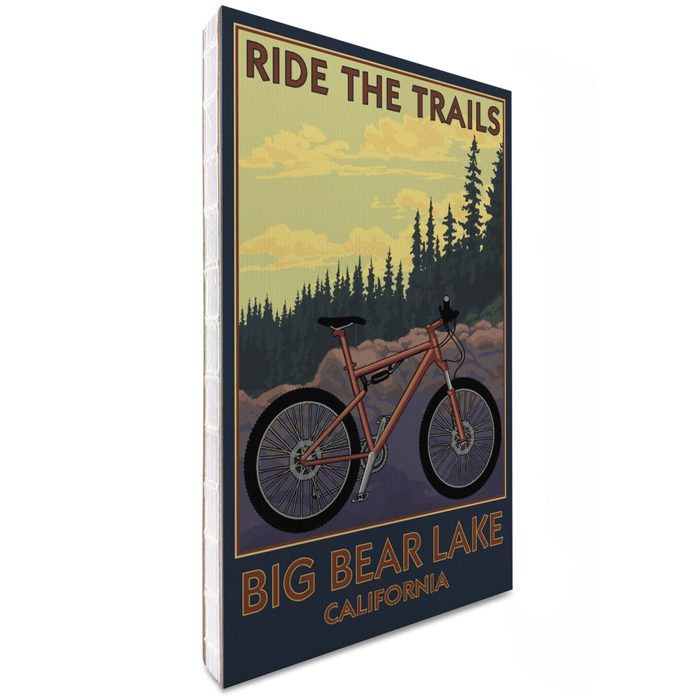 Lined 6x9 Journal, Big Bear Lake, California, Mountain Bike Scene, Lay Flat, 193 Pages, FSC paper Home Lantern Press