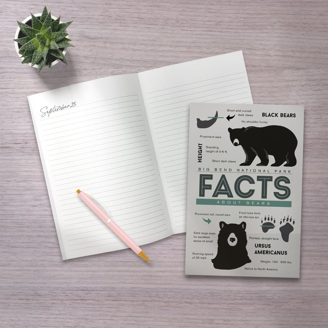 Lined 6x9 Journal, Big Bend National Park, Texas, Facts About Black Bears, Lay Flat, 193 Pages, FSC paper Home Lantern Press