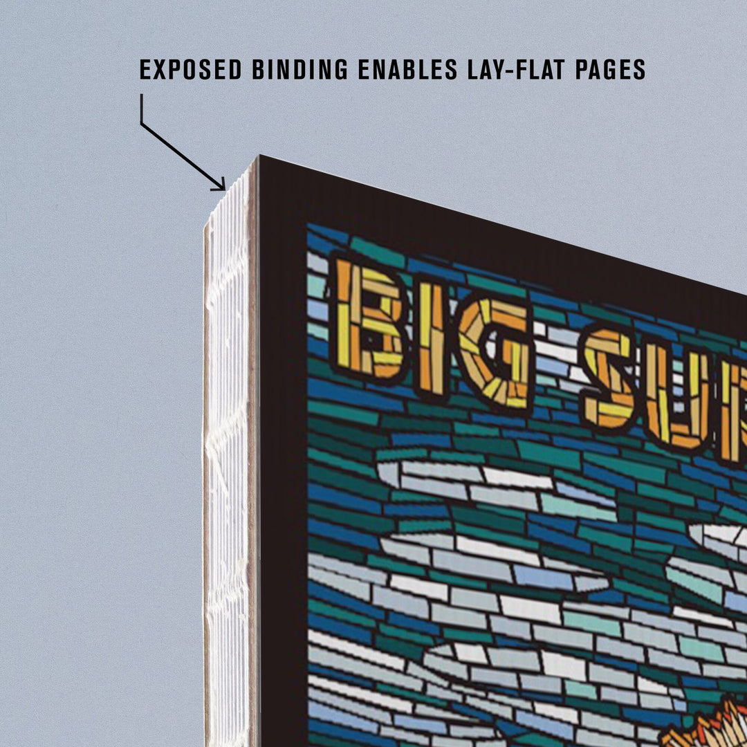 Lined 6x9 Journal, Big Sur, California, Coast, Sea Otter, Mosaic, Lay Flat, 193 Pages, FSC paper Home Lantern Press