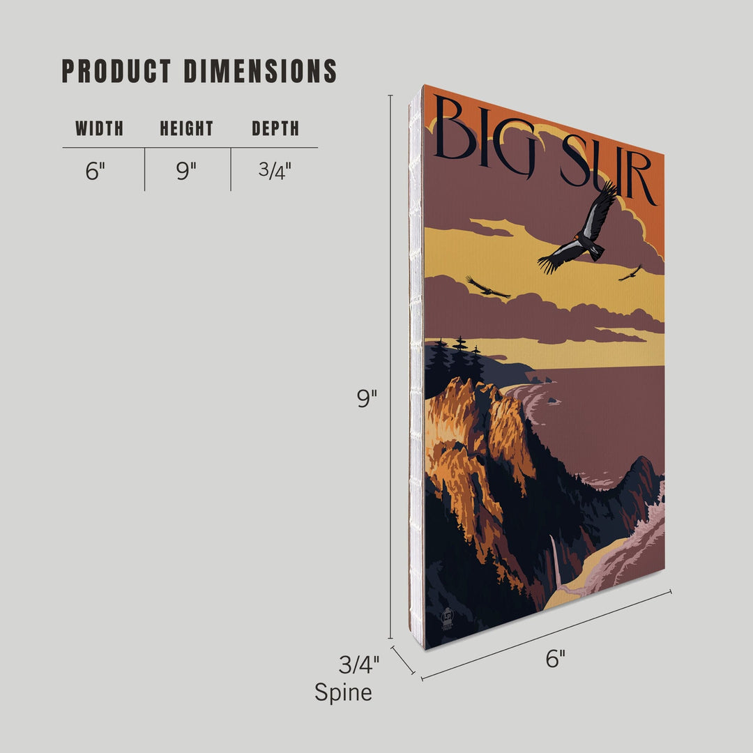 Lined 6x9 Journal, Big Sur, California, Condors, Lay Flat, 193 Pages, FSC paper Home Lantern Press
