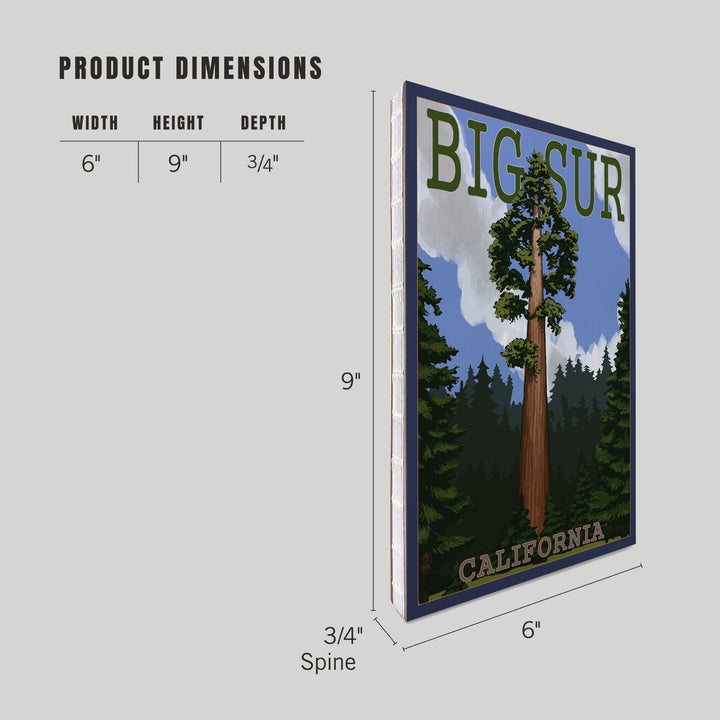 Lined 6x9 Journal, Big Sur, California, Redwood Tree, Lay Flat, 193 Pages, FSC paper Home Lantern Press