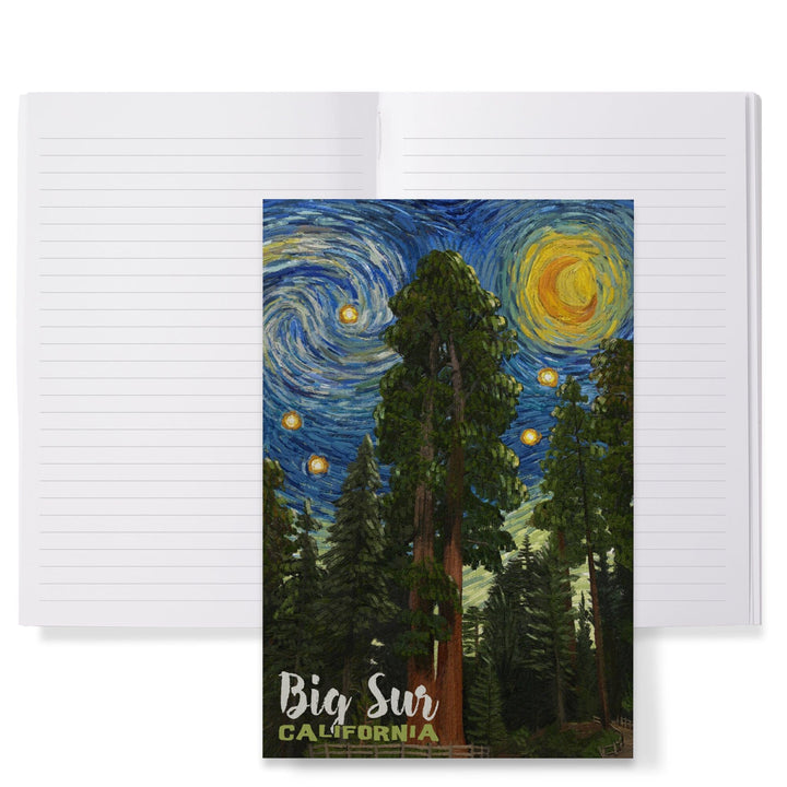 Lined 6x9 Journal, Big Sur, California, Starry Night Series, Lay Flat, 193 Pages, FSC paper Home Lantern Press