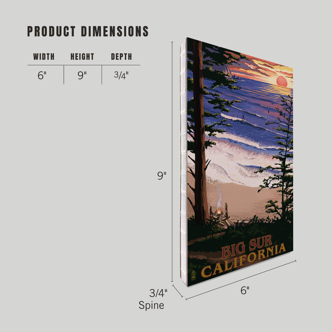 Lined 6x9 Journal, Big Sur, California, Surfing and Sunset, Lay Flat, 193 Pages, FSC paper Home Lantern Press