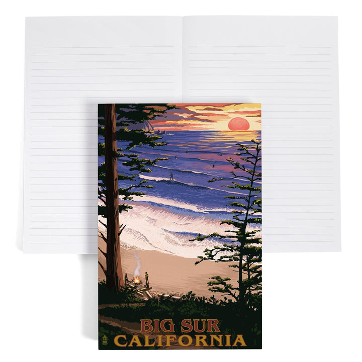 Lined 6x9 Journal, Big Sur, California, Surfing and Sunset, Lay Flat, 193 Pages, FSC paper Home Lantern Press