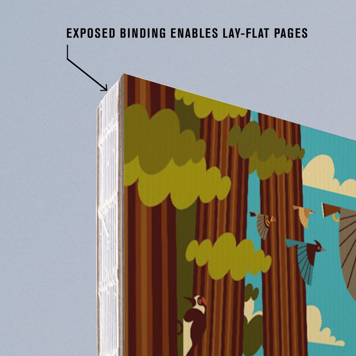 Lined 6x9 Journal, Big Sur, California, The Mountains are Calling, Geometric, Lay Flat, 193 Pages, FSC paper Home Lantern Press