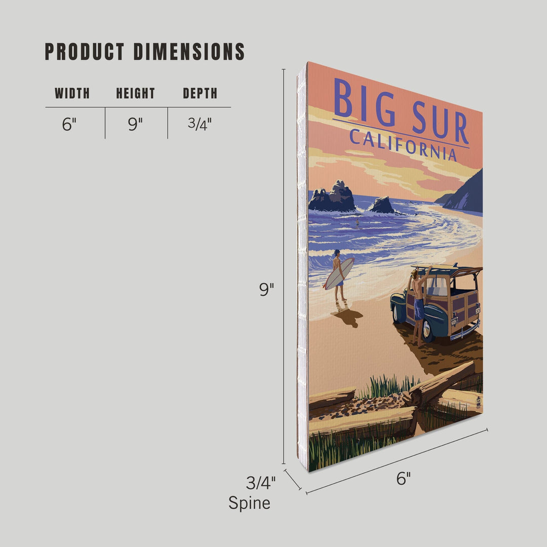 Lined 6x9 Journal, Big Sur, California, Woody on Beach, Lay Flat, 193 Pages, FSC paper Home Lantern Press