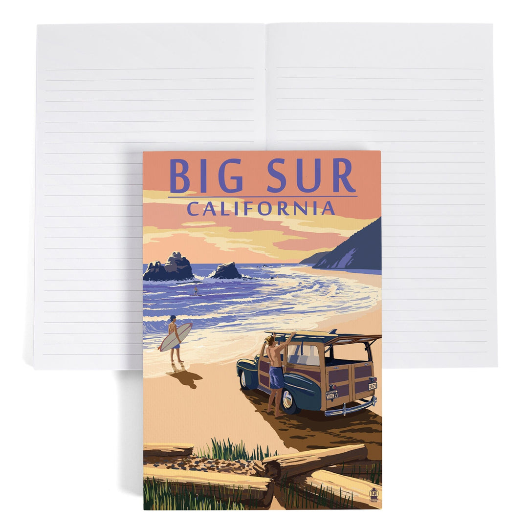 Lined 6x9 Journal, Big Sur, California, Woody on Beach, Lay Flat, 193 Pages, FSC paper Home Lantern Press