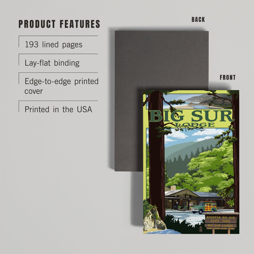Lined 6x9 Journal, Big Sur Lodge, California, Lay Flat, 193 Pages, FSC paper Home Lantern Press