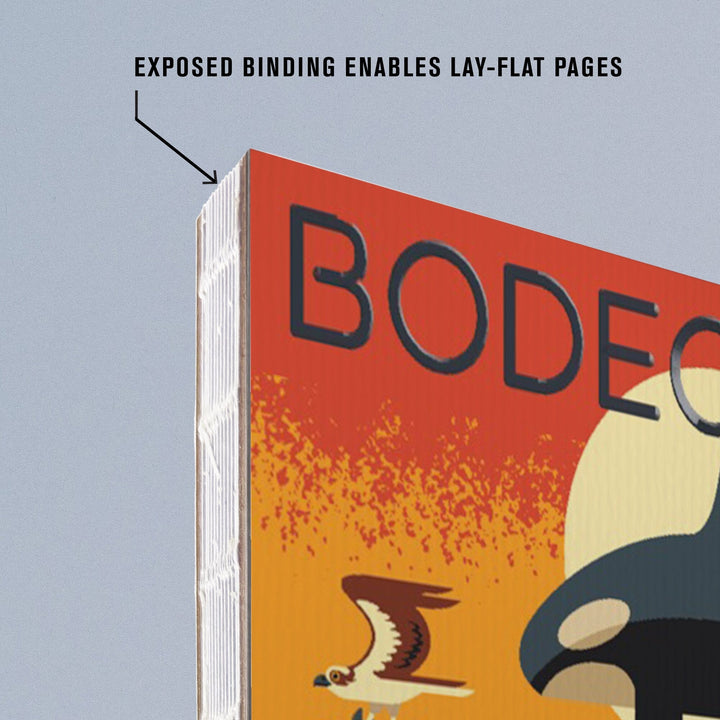 Lined 6x9 Journal, Bodega Bay, California, Marine Animals, Geometric, Lay Flat, 193 Pages, FSC paper Home Lantern Press
