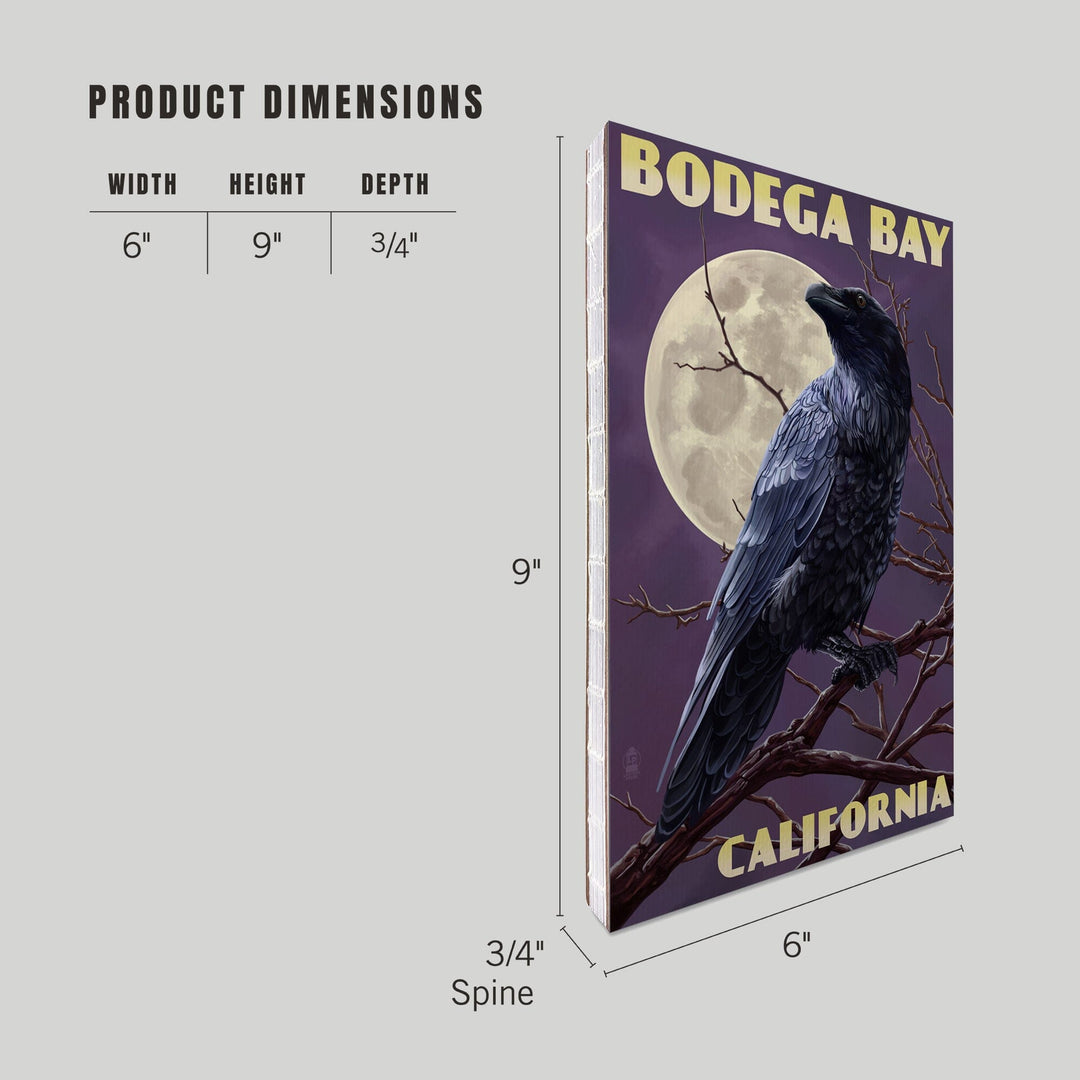 Lined 6x9 Journal, Bodega Bay, California, Raven, Lay Flat, 193 Pages, FSC paper Home Lantern Press