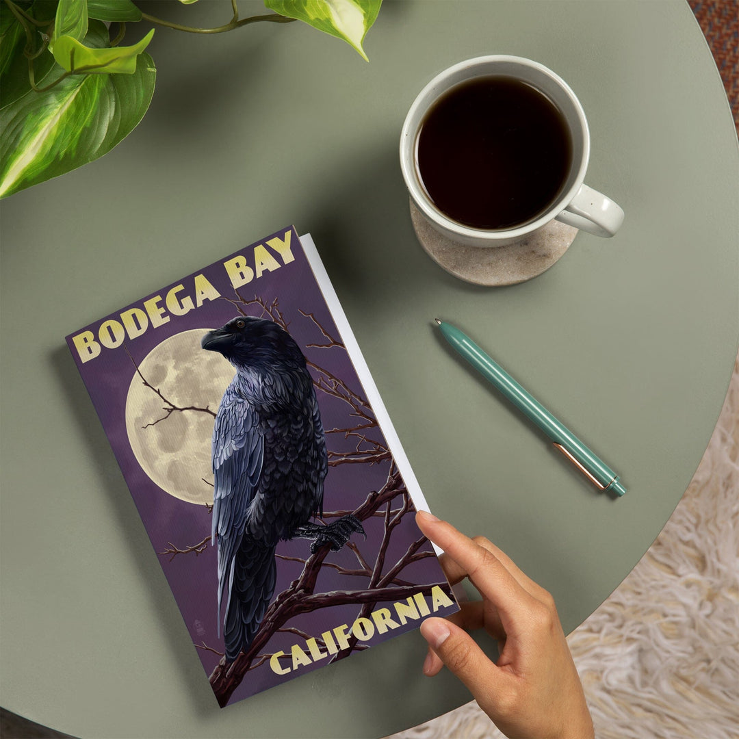 Lined 6x9 Journal, Bodega Bay, California, Raven, Lay Flat, 193 Pages, FSC paper Home Lantern Press