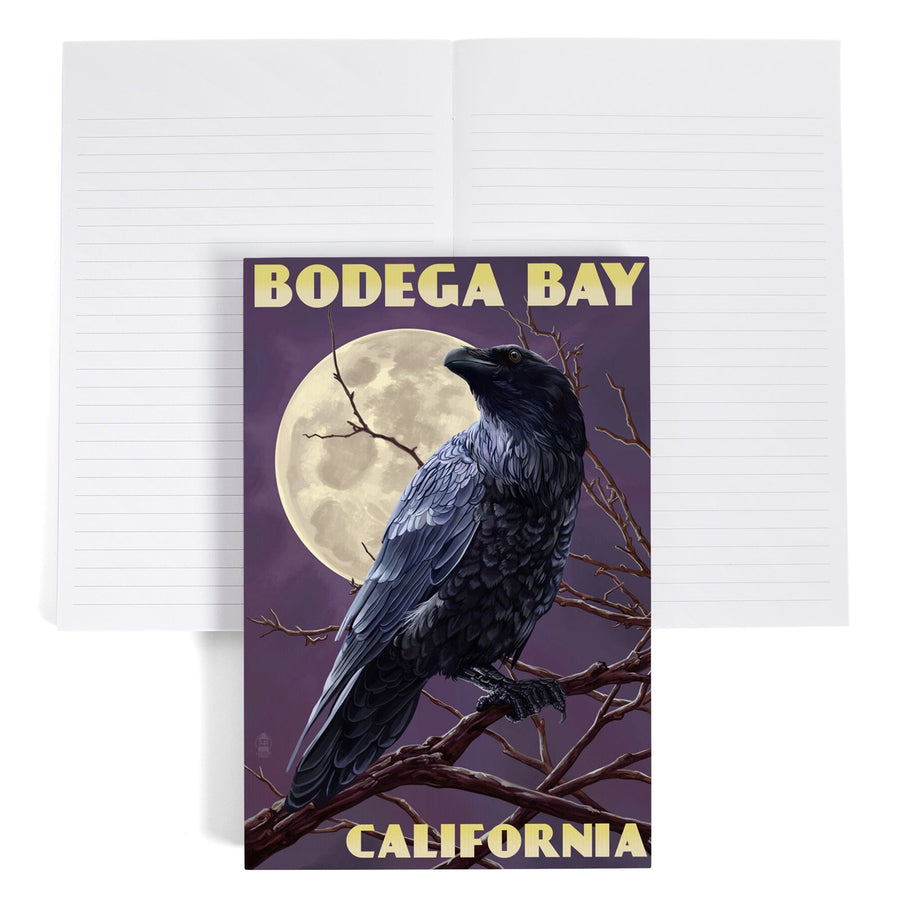 Lined 6x9 Journal, Bodega Bay, California, Raven, Lay Flat, 193 Pages, FSC paper Home Lantern Press