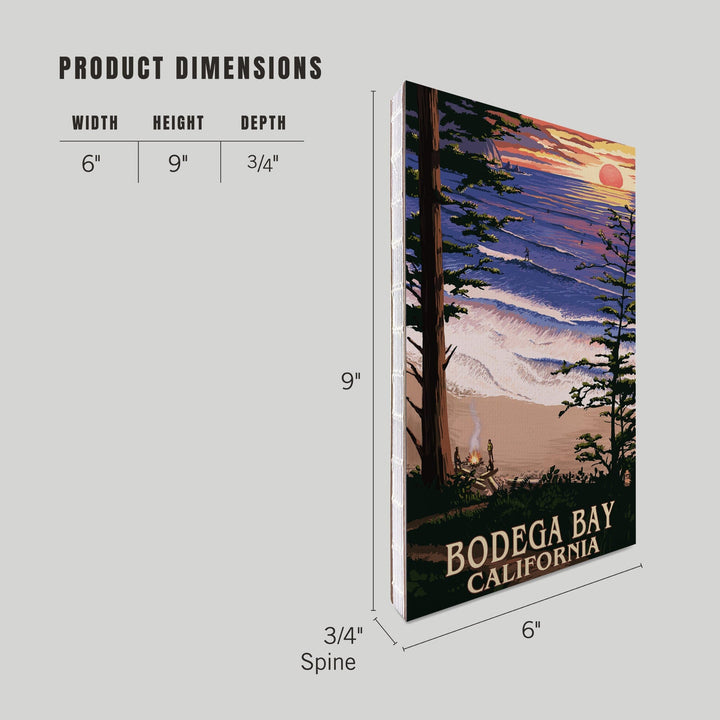 Lined 6x9 Journal, Bodega Bay, California, Sunset and Beach, Lay Flat, 193 Pages, FSC paper Home Lantern Press