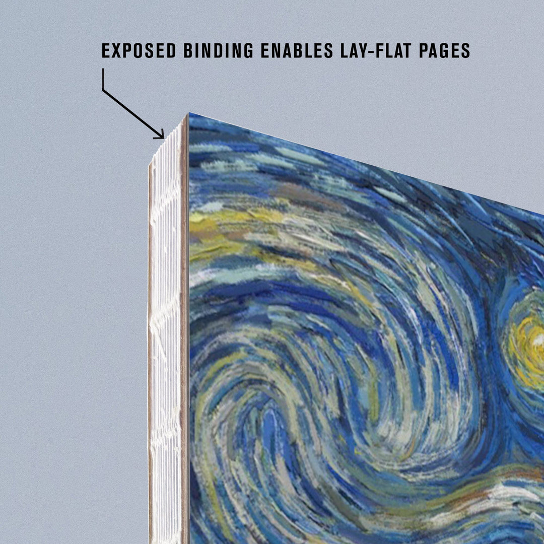 Lined 6x9 Journal, Brentwood, California, Vineyard, Starry Night, Lay Flat, 193 Pages, FSC paper Home Lantern Press
